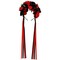 Flower Crown Day of the Dead Rose Headbands Skull Floral Crown Mexican Headpiece with Ribbon for Women Girls Black Red